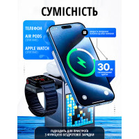 Беспроводная зарядная станция 6в1 с Bluetooth-колонкой и пиксельным экраном