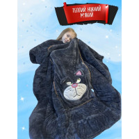Плед - подушка 2 в 1 (105×145 см) (серый кот)