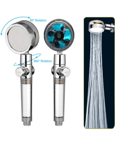 Водосберегающая насадка для душа с вентилятором - Turbocharged shower head Водосберегающая насадка для душа с вентилятором - Turbocharged shower head