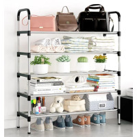 Полиця для взуття 6 ярусів модульна складна New shoe rack металева органайзер стійка для взуття