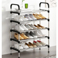 Полиця для взуття 6 ярусів модульна складна New shoe rack металева органайзер стійка для взуття