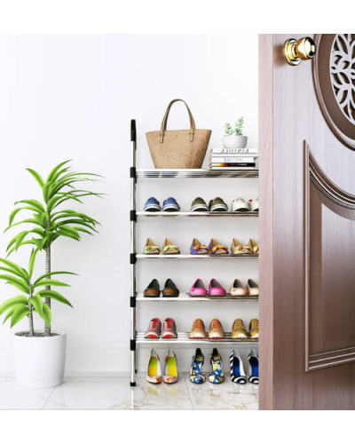 Полиця для взуття 6 ярусів модульна складна New shoe rack металева органайзер стійка для взуття Полиця для взуття 6 ярусів модульна складна New shoe rack металева органайзер стійка для взуття