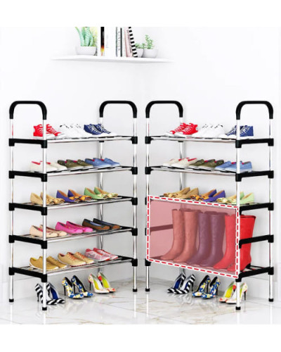 Полиця для взуття 6 ярусів модульна складна New shoe rack металева органайзер стійка для взуття Полиця для взуття 6 ярусів модульна складна New shoe rack металева органайзер стійка для взуття