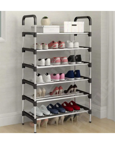 Полиця для взуття 6 ярусів модульна складна New shoe rack металева органайзер стійка для взуття Полиця для взуття 6 ярусів модульна складна New shoe rack металева органайзер стійка для взуття
