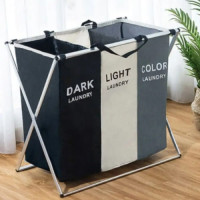 Раскладная корзина для белья на 3 отсека - Laundry Basket