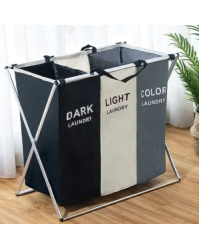 Раскладная корзина для белья на 3 отсека - Laundry Basket