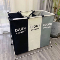 Раскладная корзина для белья на 3 отсека - Laundry Basket