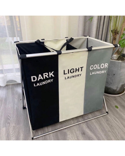 Раскладная корзина для белья на 3 отсека - Laundry Basket Раскладная корзина для белья на 3 отсека - Laundry Basket
