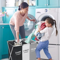 Раскладная корзина для белья на 3 отсека - Laundry Basket