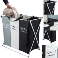 Раскладная корзина для белья на 3 отсека - Laundry Basket