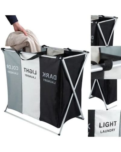 Раскладная корзина для белья на 3 отсека - Laundry Basket Раскладная корзина для белья на 3 отсека - Laundry Basket