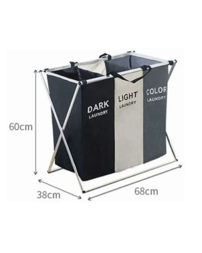 Раскладная корзина для белья на 3 отсека - Laundry Basket Раскладная корзина для белья на 3 отсека - Laundry Basket