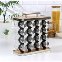 Набор для специй 16 отсеков - Stainless steel and wood