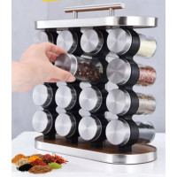 Набор для специй 16 отсеков - Stainless steel and wood