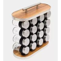 Набор для специй 16 отсеков - Stainless steel and wood