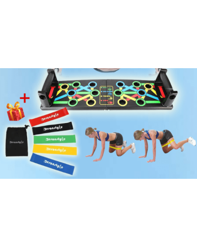 Доска с отжимающими упорами - Push Up Rack Board + подарок Фитнес резинки - Esonstyle