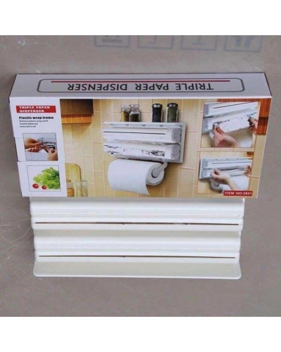 Кухонний диспенсер для плівки, фольги, рушників Kitchen Roll 3 в 1 тримач для кухні Кухонний диспенсер для плівки, фольги, рушників Kitchen Roll 3 в 1 тримач для кухні