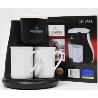 Кофеварка Crownberg CB-1568 с двумя чашками + кофемолка в подарок