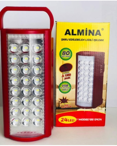 Ліхтар переносний світлодіодний з повербанком - 24 LED Almina DL-2424
