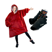 Плед із капюшоном - Huggle Hoodie + рукавички для сенсорних екранів iGlove