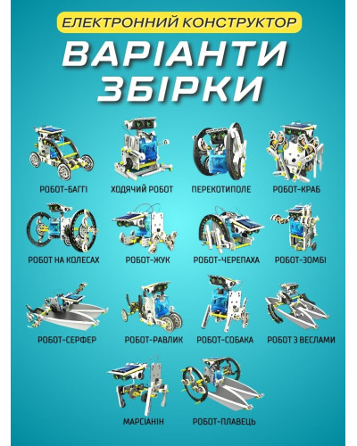 Конструктор Робот 14 в 1 - Solar Конструктор Робот 14 в 1 - Solar