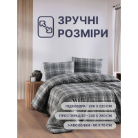 Комплект фланелевого постельного белья темно-серый
