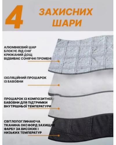 Защитная накидка на лобовое стекло от снега, дождя и солнца с 9 магнитами