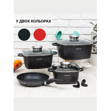 Набор кухонной посуды 9 предметов (черный) - Bellmax BM 132