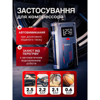 Пуско-зарядний пристрій для автомобіля із компресором