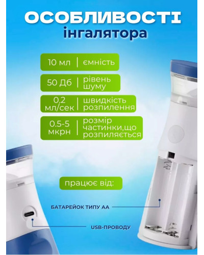 Ручной портативный ингалятор - небулайзер для взрослых и детей