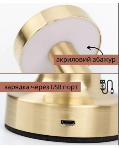 Настольная лампа с аккумулятором (бронза)  (3675-4574)