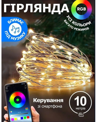 Гирлянда LED 10 м c дистанционным управлением