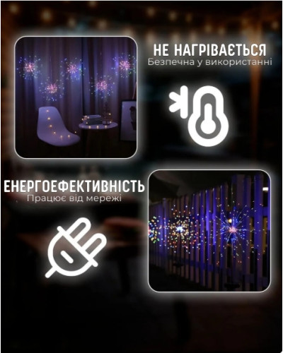 Гирлянда - штора Фейерверк 3м