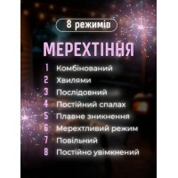 Гірлянда - штора Феєрверк 3м 5 пучків 8 режимами від мережі