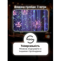 Гірлянда - штора Феєрверк 3м 5 пучків 8 режимами від мережі