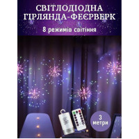 Гірлянда - штора Феєрверк 3м 5 пучків 8 режимами від мережі