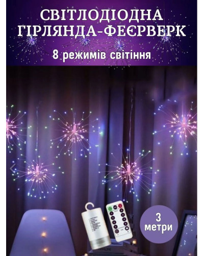 Гирлянда - штора Фейерверк 3м