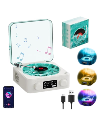Колонка Bluetooth с ночником Виниловый проигрыватель - Waves