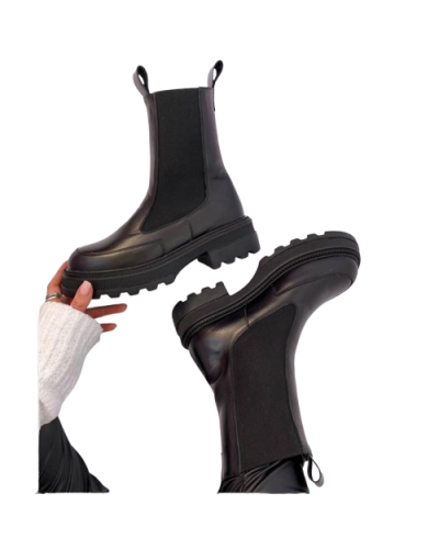 Женские ботинки челси из натуральной кожи черные 36-40