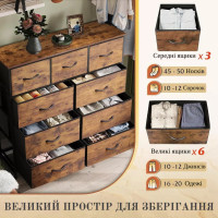 Комод із текстильними ящиками, органайзер для зберігання речей з ящиками, 4 яруси