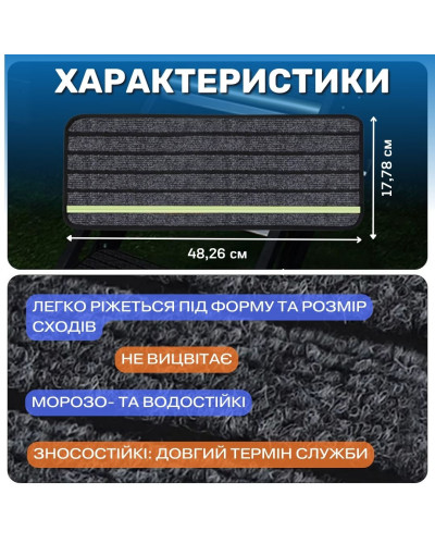 Противоскользящий коврик для лестниц с отражающими полосами