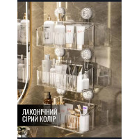 Настенный органайзер-полка для ванной комнаты, для хранения косметики, средств гигиены, зубных щёток, кухонных принадлежностей, специй, канцелярии