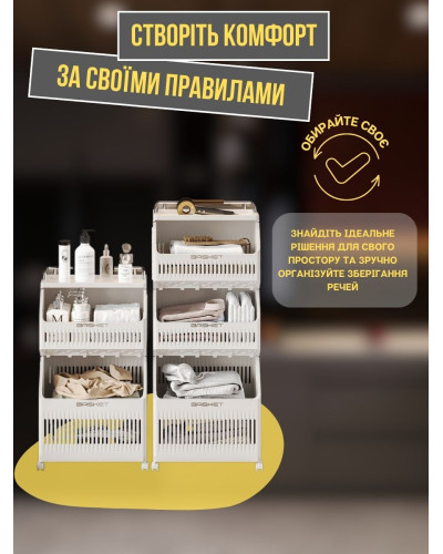 Многофункциональная тележка - этажерка для хранения на колесах Многофункциональная тележка - этажерка для хранения на колесах