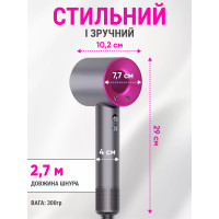 Профессиональный фен для волос 5в1 с магнитными насадками + массажная расческа в подарок