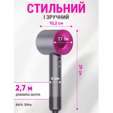 Профессиональный фен для волос 5в1 с магнитными насадками + массажная расческа в подарок