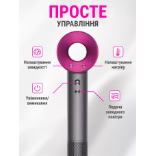 Профессиональный фен для волос 5в1 с магнитными насадками + массажная расческа в подарок