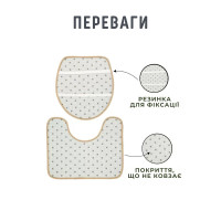 Набір килимків (ковриків) для ванної та туалету 3 шт Мармуровий дизайн бежевий, водопоглинаючі, антиковзаючий