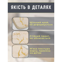Набір килимків (ковриків) для ванної та туалету 3 шт Мармуровий дизайн бежевий, водопоглинаючі, антиковзаючий