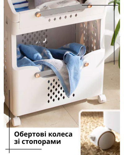 Корзина - этажерка на колёсиках 4 секции Корзина - этажерка на колёсиках 4 секции