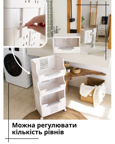 Корзина - этажерка на колёсиках 4 секции